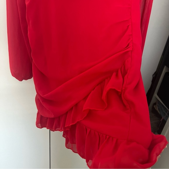 Red Long Sleeve Dress - Picture 2 of 5